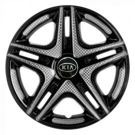 STAR Дакар Super Black R15 Ковпаки для коліс з логотипом Kia (Комплект 4 шт.)