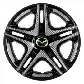 STAR Дакар Super Black R15 Ковпаки для коліс з логотипом Mazda (Комплект 4 шт.)