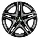 STAR Дакар Super Black R14 Ковпаки для коліс з логотипом Mitsubishi (Комплект 4 шт.)