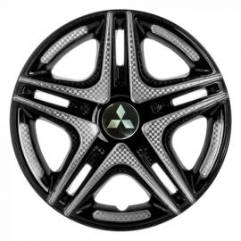 STAR Дакар Super Black R14 Ковпаки для коліс з логотипом Mitsubishi (Комплект 4 шт.)