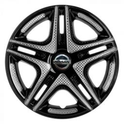 STAR Дакар Super Black R15 Ковпаки для коліс з логотипом Nissan (Комплект 4 шт.)