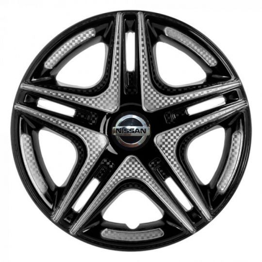 STAR Дакар Super Black R14 Ковпаки для коліс з логотипом Nissan (Комплект 4 шт.) STAR Дакар Super Black R14 Ковпаки для коліс з логотипом Nissan (Комплект 4 шт.)