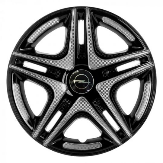 STAR Дакар Super Black R15 Ковпаки для коліс з логотипом Opel (Комплект 4 шт.)