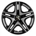 STAR Дакар Super Black R15 Ковпаки для коліс з логотипом Peugeot (Комплект 4 шт.)