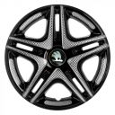 STAR Дакар Super Black R15 Ковпаки для коліс з логотипом Skoda (Комплект 4 шт.)