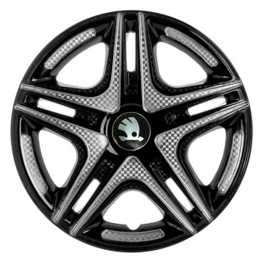 STAR Дакар Super Black R15 Ковпаки для коліс з логотипом Skoda (Комплект 4 шт.) STAR Дакар Super Black R15 Ковпаки для коліс з логотипом Skoda (Комплект 4 шт.)