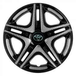STAR Дакар Super Black R14 Ковпаки для коліс з логотипом Toyota (Комплект 4 шт.)