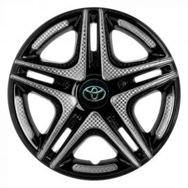 STAR Дакар Super Black R15 Ковпаки для коліс з логотипом Toyota (Комплект 4 шт.)