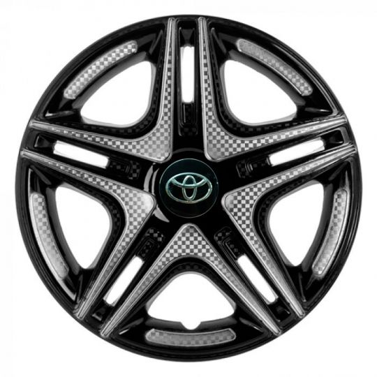 STAR Дакар Super Black R14 Ковпаки для коліс з логотипом Toyota (Комплект 4 шт.) STAR Дакар Super Black R14 Ковпаки для коліс з логотипом Toyota (Комплект 4 шт.)