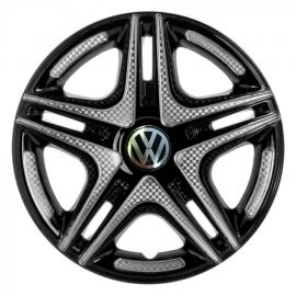 STAR Дакар Super Black R15 Ковпаки для коліс з логотипом Volkswagen (Комплект 4 шт.)