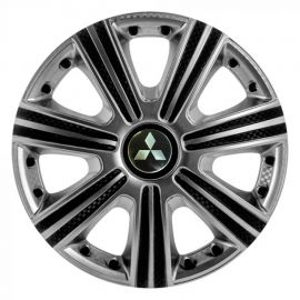 STAR DTM Super Silver R15 Ковпаки для коліс з логотипом Mitsubishi (Комплект 4 шт.)