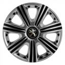 STAR DTM Super Silver R14 Ковпаки для коліс з логотипом Peugeot (Комплект 4 шт.)