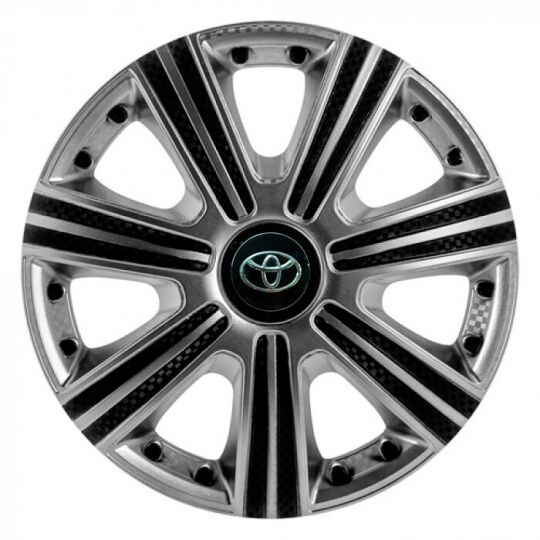 STAR DTM Super Silver R15 Ковпаки для коліс з логотипом Toyota (Комплект 4 шт.)