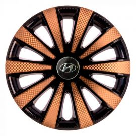 STAR Карат Super Black Gold R15 Ковпаки для коліс з логотипом Hyundai (Комплект 4 шт.)