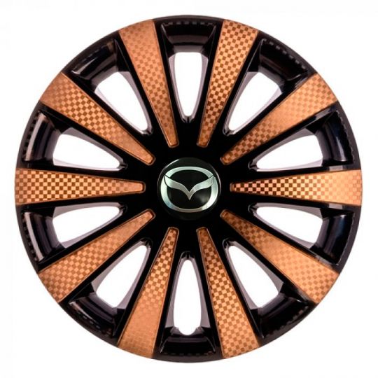 STAR Карат Super Black Gold R15 Ковпаки для коліс з логотипом Mazda (Комплект 4 шт.)