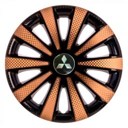STAR Карат Super Black Gold R15 Ковпаки для коліс з логотипом Mitsubishi (Комплект 4 шт.)