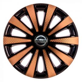 STAR Карат Super Black Gold R15 Ковпаки для коліс з логотипом Nissan (Комплект 4 шт.)