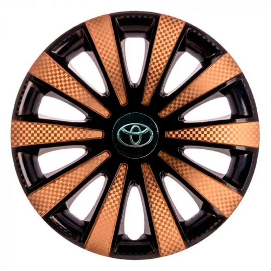 STAR Карат Super Black Gold R14 Ковпаки для коліс з логотипом Toyota (Комплект 4 шт.)