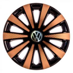 STAR Карат Super Black Gold R15 Ковпаки для коліс з логотипом Volkswagen (Комплект 4 шт.)