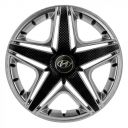 STAR NHL Super Silver R14 Ковпаки для коліс з логотипом Hyundai (Комплект 4 шт.)