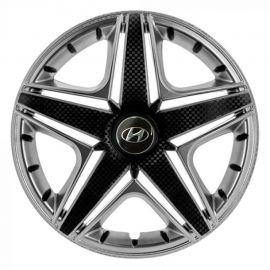 STAR NHL Super Silver R16 Ковпаки для коліс з логотипом Hyundai (Комплект 4 шт.)