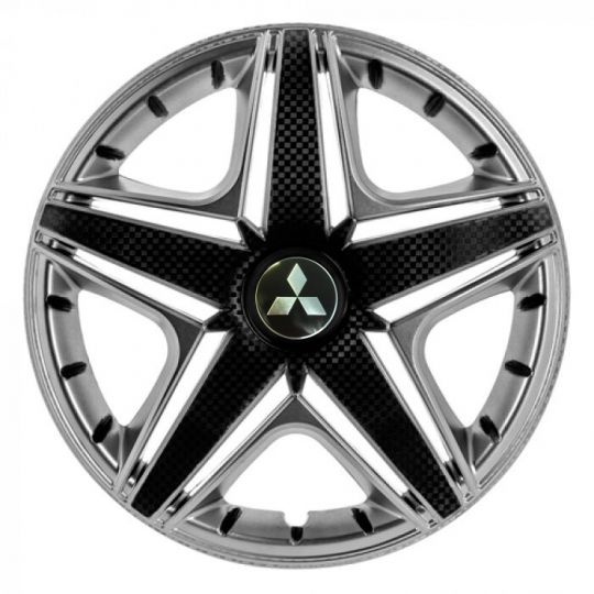STAR NHL Super Silver R14 Ковпаки для коліс з логотипом Mitsubishi (Комплект 4 шт.)