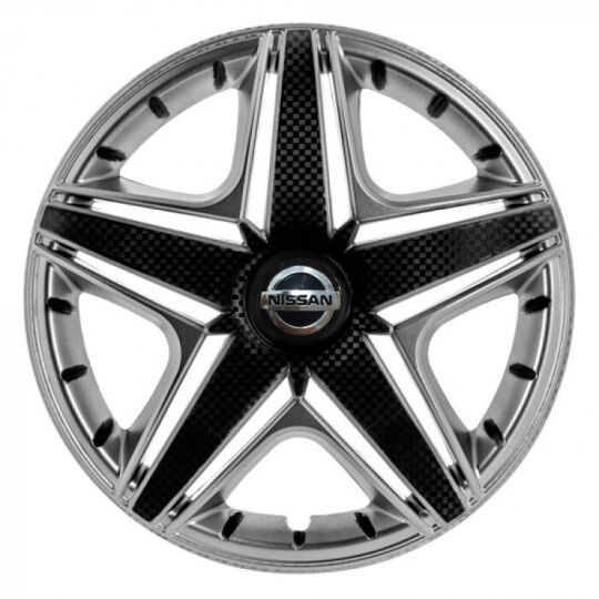 STAR NHL Super Silver R14 Ковпаки для коліс з логотипом Nissan (Комплект 4 шт.)