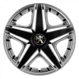 STAR NHL Super Silver R16 Ковпаки для коліс з логотипом Peugeot (Комплект 4 шт.)