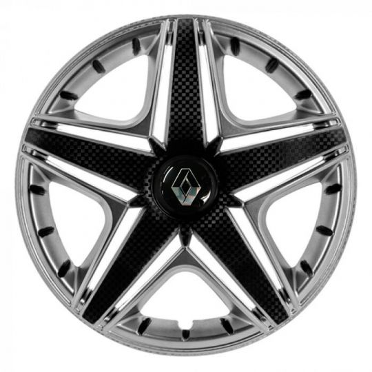 STAR NHL Super Silver R16 Ковпаки для коліс з логотипом Renault (Комплект 4 шт.)