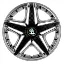 STAR NHL Super Silver R16 Ковпаки для коліс з логотипом Skoda (Комплект 4 шт.)