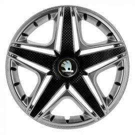 STAR NHL Super Silver R14 Ковпаки для коліс з логотипом Skoda (Комплект 4 шт.)