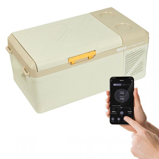 Brevia Автомобільний холодильник 16 л 22140 | Компресорний, -20°C до +20°C, 12/24В, 220В, Bluetooth, LED дисплей