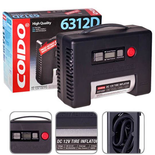 COIDO 6312D Компрессор автомобильный одноцилиндровый