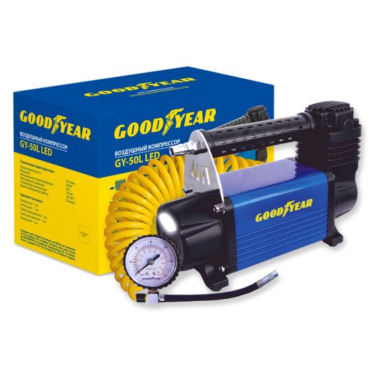 GOODYEAR GY-50L LED Компрессор автомобильный одноцилиндровый GOODYEAR GY-50L LED Компрессор автомобильный одноцилиндровый