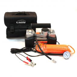 LAVITA Компресор автомобільний, двоциліндровий 12V, 264W, 60 л/хв із зажимами АКБ