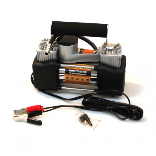 LAVITA Компресор автомобільний, двоциліндровий 12V, 264W, 60 л/хв із зажимами АКБ
