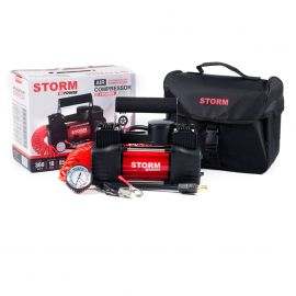 Storm Компресор автомобільний, двоциліндровий 12V, 360W, 85 л/хв  із зажимами АКБ