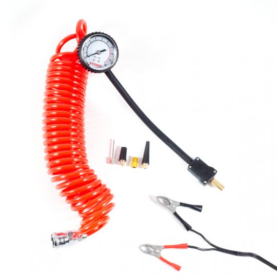 Storm Компресор автомобільний, двоциліндровий 12V, 360W, 85 л/хв із зажимами АКБ Storm Компресор автомобільний, двоциліндровий 12V, 360W, 85 л/хв із зажимами АКБ