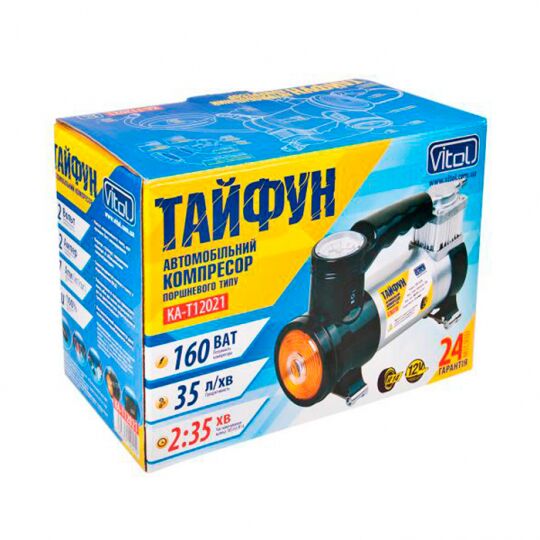 Тайфун КА-T12021 Компрессор автомобильный одноцилиндровый Тайфун КА-T12021 Компрессор автомобильный одноцилиндровый