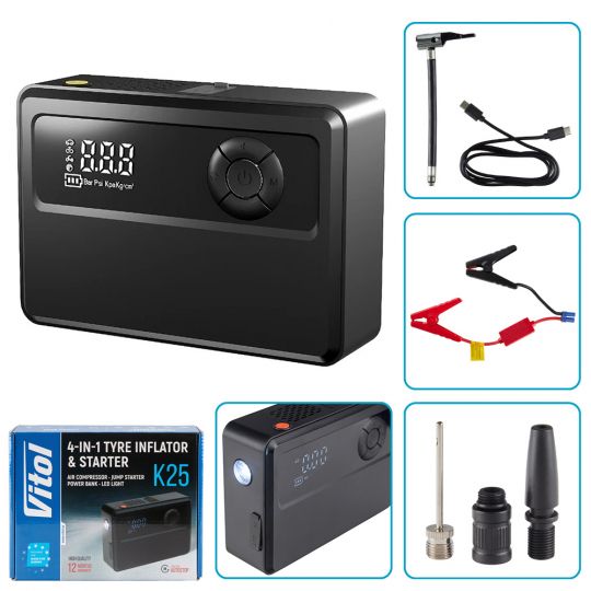 Компресор автомобильный Vitol K-25 20л/хв [6000mAh]