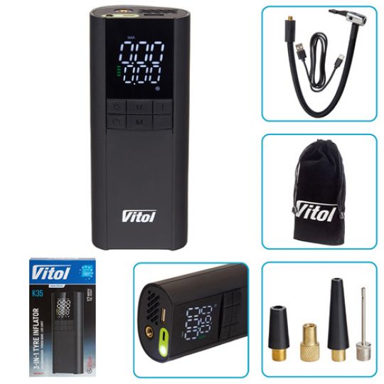 Компресор автомобильный Vitol K-35 20л/хв [8000mAh]