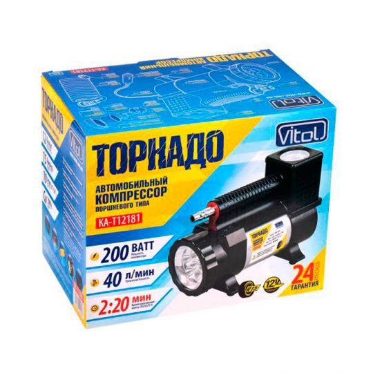 Торнадо КА-Т12181 Компрессор автомобильный одноцилиндровый
