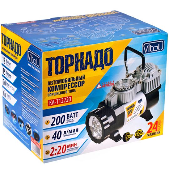 Торнадо КА-Т12220 Компрессор автомобильный одноцилиндровый