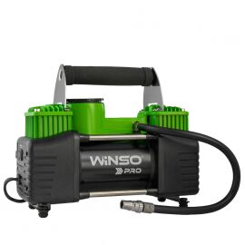 Winso Компресор автомобільний двоциліндровий Pro Heavy Duty 12В, 10 Атм, 90 л/хв із зажимами АКБ