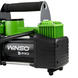 Winso Компресор автомобільний двоциліндровий Pro Heavy Duty 12В, 10 Атм, 90 л/хв із зажимами АКБ