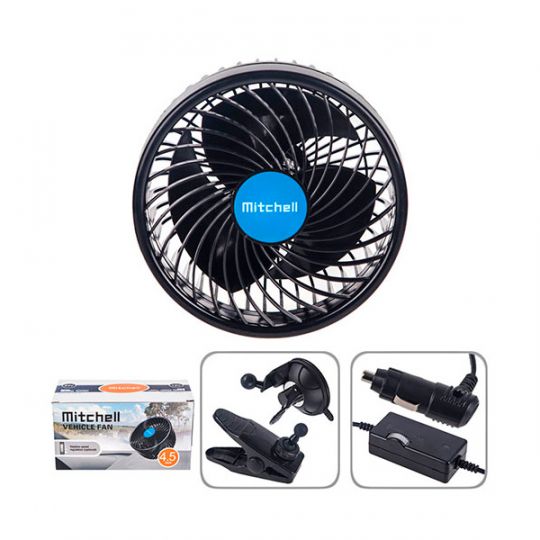 Mitchell Вентилятор автомобильный на присоске 4.5" 12V HX-T701E +клипса