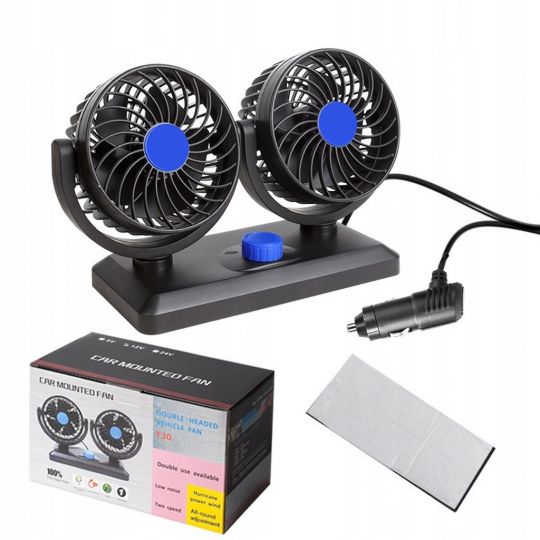 Автомобільний вентилятор CAR SMALL FAN 12V F30 Подвійний вентилятор на панель приладів 12V