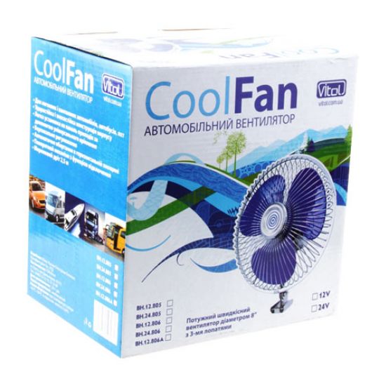 Vitol Вентилятор автомобильный 8" 12V ВН.12.806 Vitol Вентилятор автомобильный 8" 12V ВН.12.806