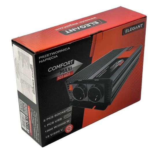 Elegant EL 101 401 12V-220V/1000W/мод.синус перетворювач напруги (інвертор)
