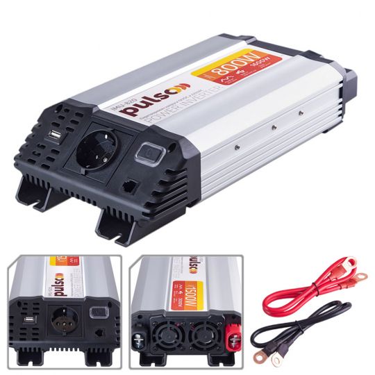 Pulso IMU-1520 12V-220V/1500W/USB-5VDC2.0A/мод.синус/клеммы преобразователь напряжения (инвертор)